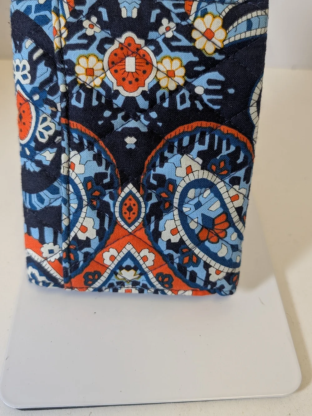 Vera Bradley Navy, Light Blue and Orange Paisley Quilted Card Holder